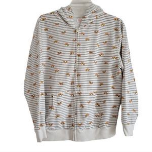 WONDER NATION Girl's Striped Zip-Up Hoodie with Rainbows.